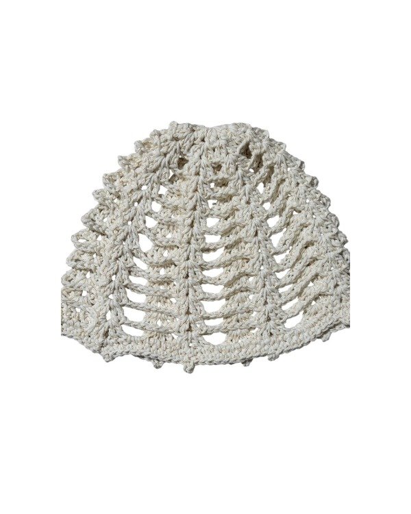 Producto - Mesh Hat - Abanico  Blanco c/ lurex dorado