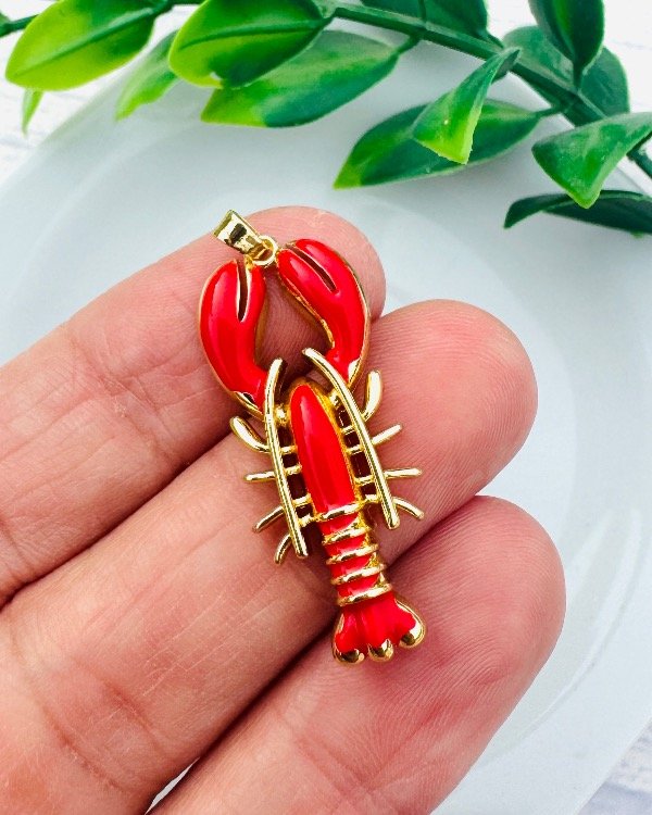 Producto - DIJE LANGOSTA GOLDFILLED ROJA