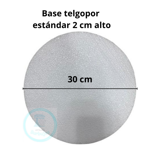 Producto - Base Telgopor Estándar 30 cm - altura 2 cm - x1