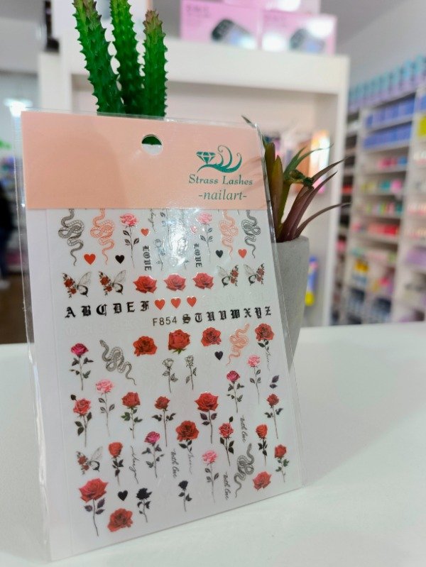 Producto - Stickers Strass Lashes Rosas/Serpientes