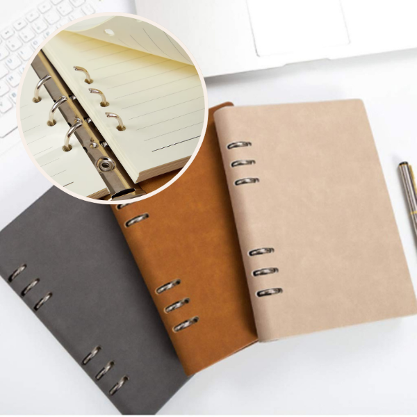 Producto - Cuaderno A5 cuerina minimalista con Block b5 en Hueso