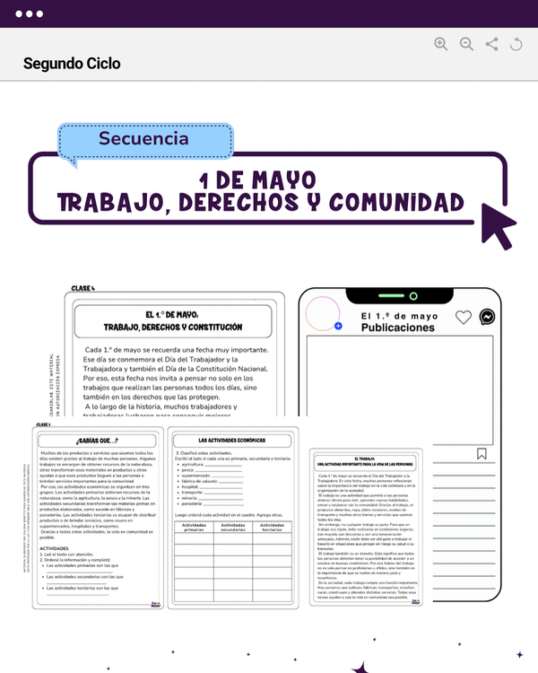Producto - 1 DE MAYO: TRABAJO, DERECHOS Y COMUNIDAD - SECUENCIA - SEGUNDO CICLO