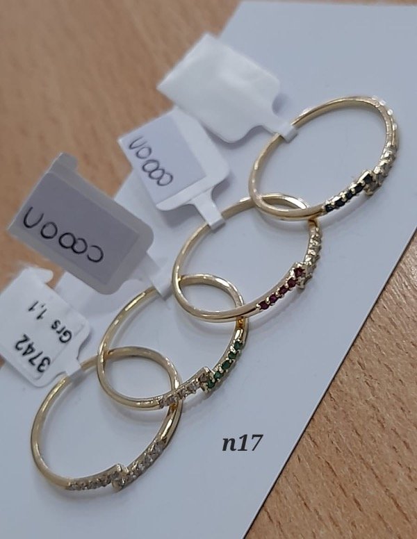 Producto - Anillo oro 18k con piedritas de colores