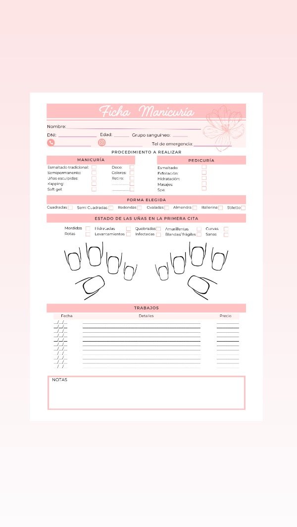 Producto - Ficha manicura- pedicura - modelo 1