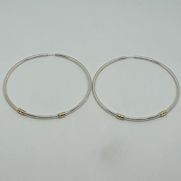 Producto - Aros Cubanos Plata y Oro N7 51mm