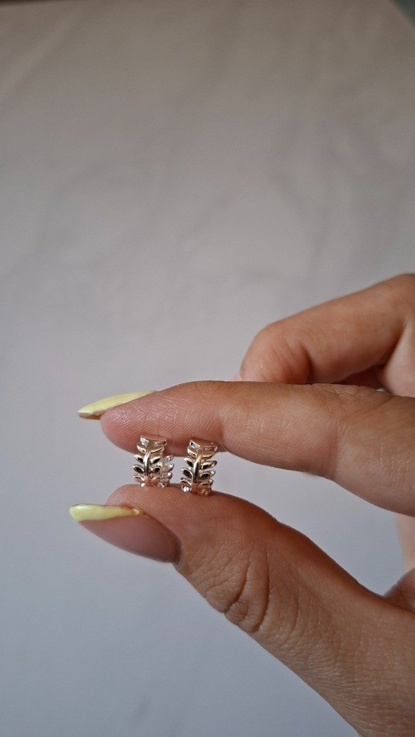 Producto - Argollitas de cero blanco hojitas