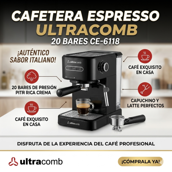 Producto - CAFETERA ESPRESSO ULTRACOMB 20 BARES CE-6118