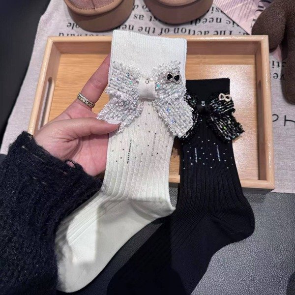 Producto - Medias lisa con Moño Brillante