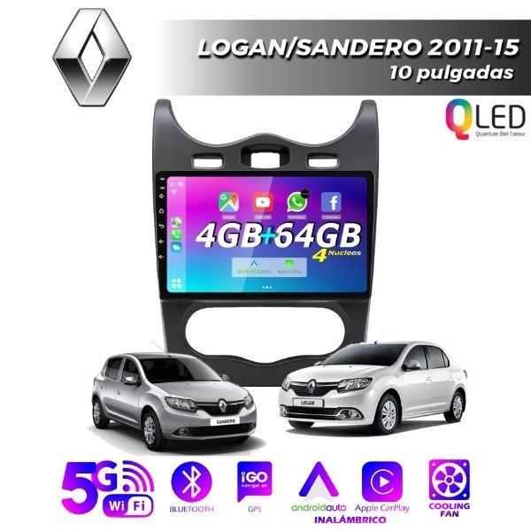 Producto - MULTIMEDIA LOGAN-SANDERO 2011/15 - 4G 64M - 9" CON CAR PLAY Y ANDROID AUTO