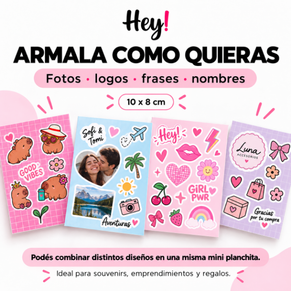 Producto - Mini Planchita de Stickers Personalizada 10x8cm - 1