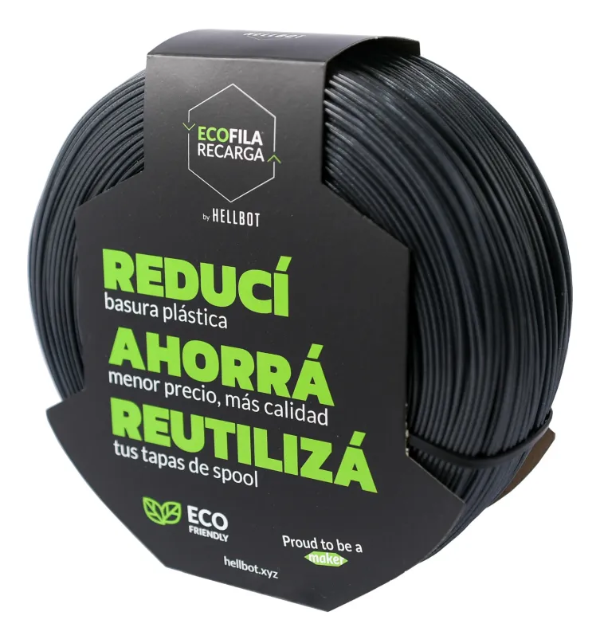 Producto - Filamento PLA Hellbot Ecofil 1KG - Negro