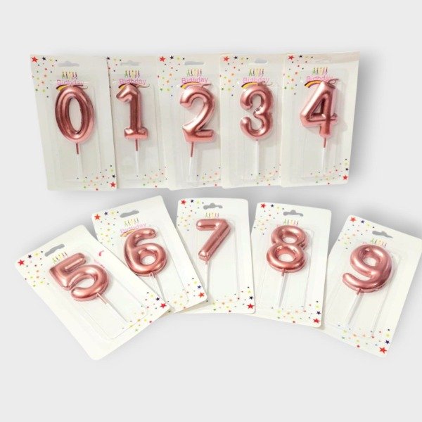 Producto - Vela de Numeros Rosa Perlado