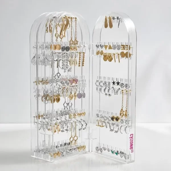 Producto - Organizador De Aretes collares Joyero Transparente Plegable Acrilico