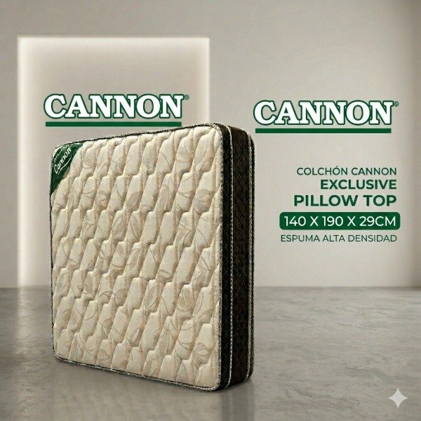 Producto - COLCHÓN CANNON EXCLUSIVE PILLOW TOP 140 X 190 X 29CM ESPUMA ALTA DENSIDAD