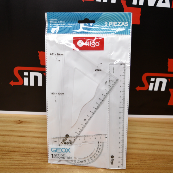 Producto - SET DE GEOMETRIA GEOX 3 PIEZAS GEOXSET-C12