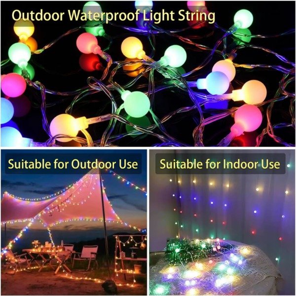 Producto - 13620 Guirnalda 136 Luces Bolita 20mts 220v Exterior Con Control - 4