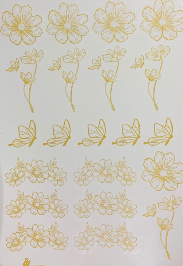 Producto - Flores/Mariposas Doradas