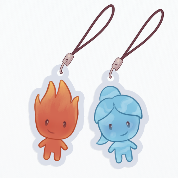 Producto - fireboy y watergirl - colgantes matching set
