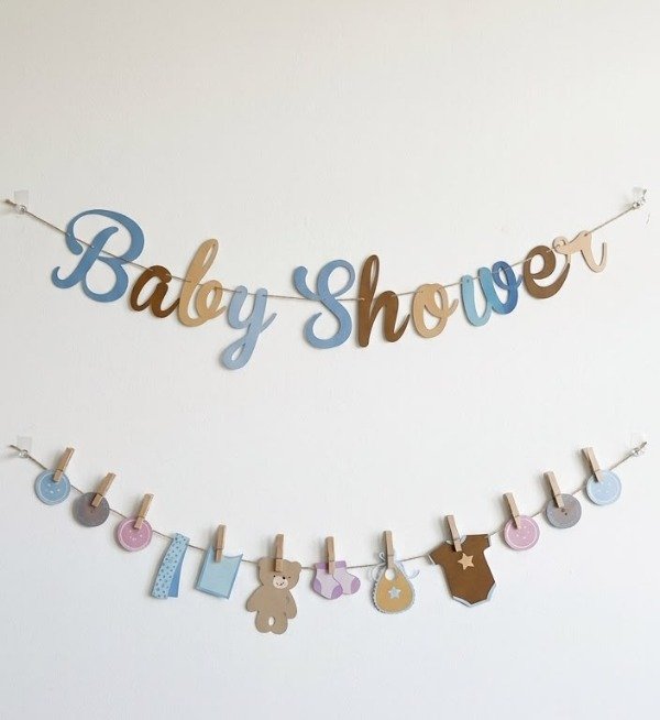 Producto - BANDERIN BABY SHOWER CURSIVA+GUIRNALDA - 1