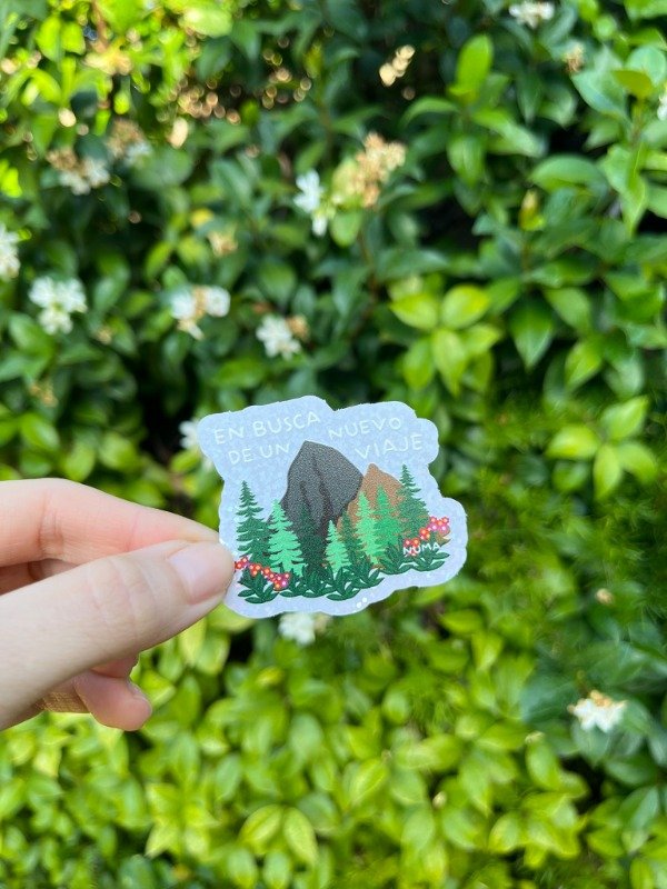 Producto - Sticker vinilo con glitter EN BUSCA DE UN NUEVO VIAJE