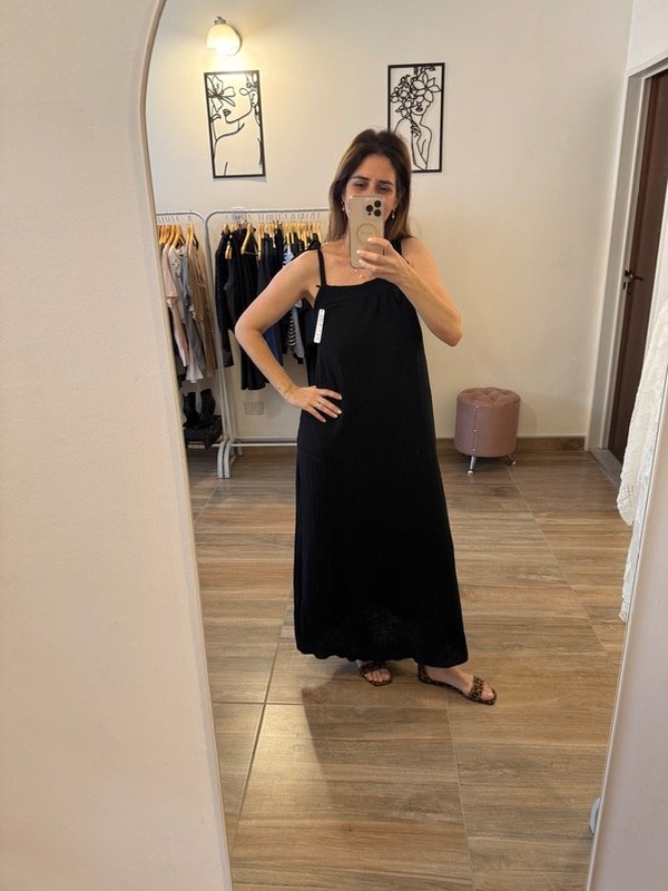 Producto - Solero vestido Marcia largo negro bambula