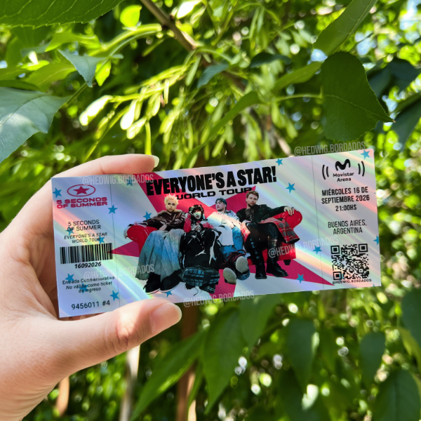 Producto - Entradas de recuerdo 14x6 HOLOGRAFICAS - 5SOS Everyone's A Star WT #3 MOVISTAR