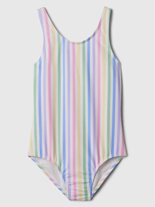 Traje de baño entero gap talle 14 rayado