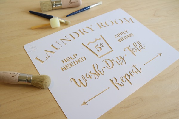 Stencil Laundry Room Art. C3023 - 30cm x 40cm - Cupa Home Deco