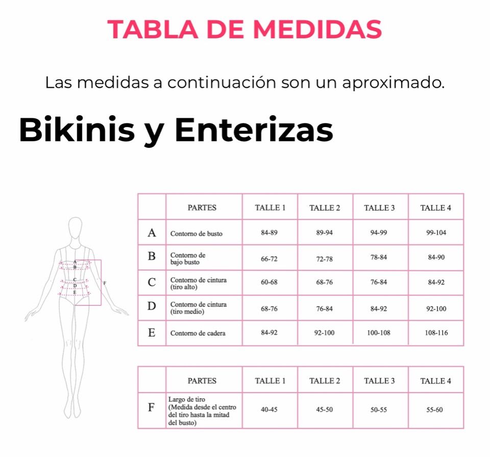 Tabla de talles (bikinis & enterizas) AIX