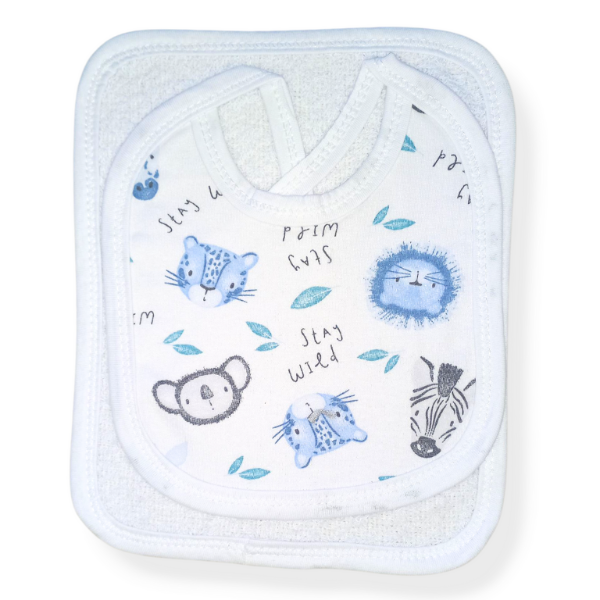 Producto - Babero con babita animales blanco