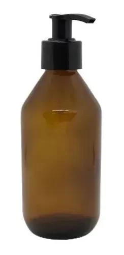 Producto - Botellas Vidrio Ambar De 250 Con Valvula Bomba Negro Ambar