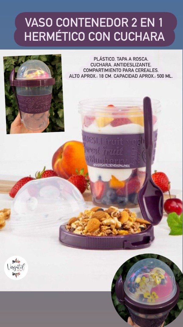 Producto - VASO CONTENEDOR 2 EN 1 uva