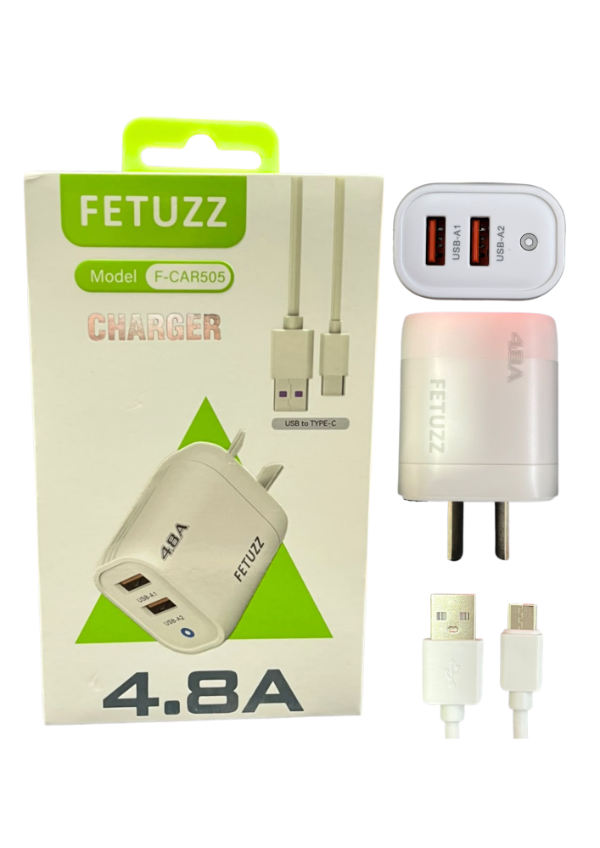 Producto - CARGADOR FETUZZ 4.8A USB-C F-CAR505 #8598222590239