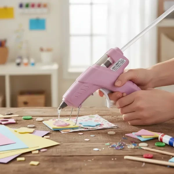 Producto - Pistola Encoladora Pegamento Rosa Pastel 30w Ibi Craft + 2 Rep. Barra Silicon