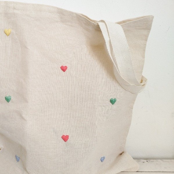 Producto - BOLSA LIENZO BORDADA manijas largas (tote bag)