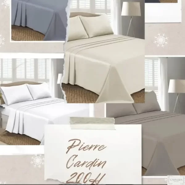 Producto - Juego de Sábanas Pierre Cardin 200 Hilos Full para 2 Plazas y Media - 0