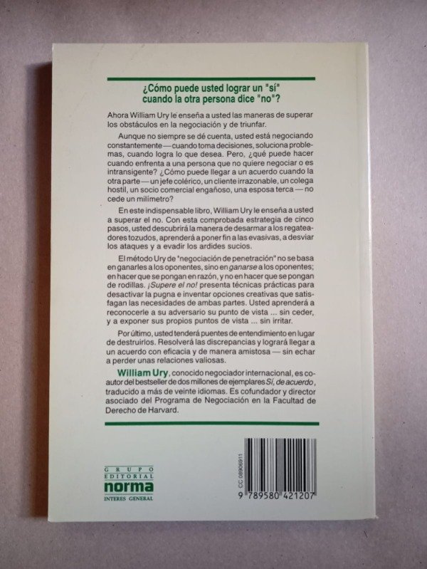 Producto - Supere el no - William Ury - Norma 1993 - 1