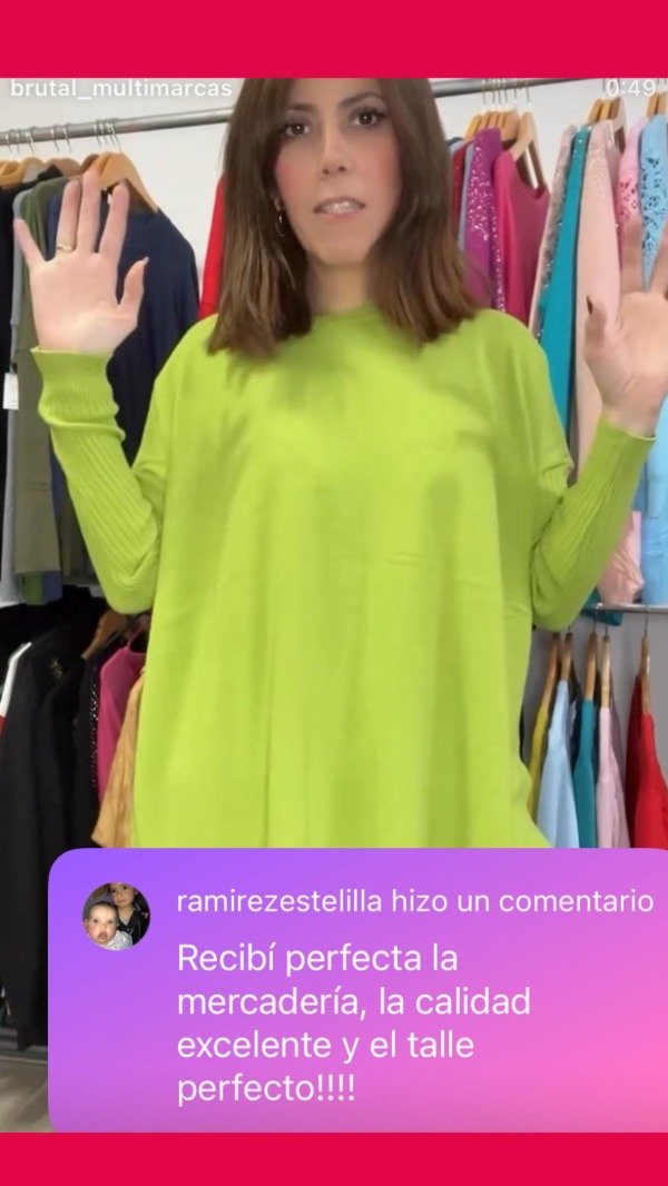 Producto - Sweater Bremer Suave Liso Oversize Amplio 140 cm Abarca XL-XXL Aleli LIMA