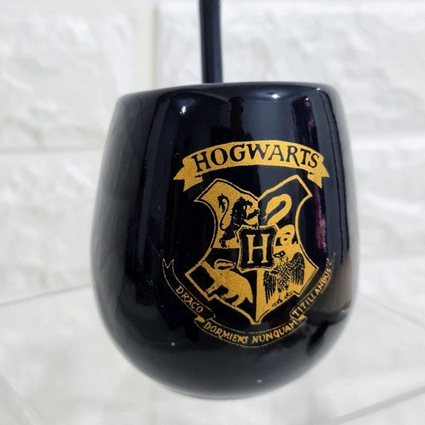 Producto - Mate Ovo Harry Potter negro y dorado Hogwarts