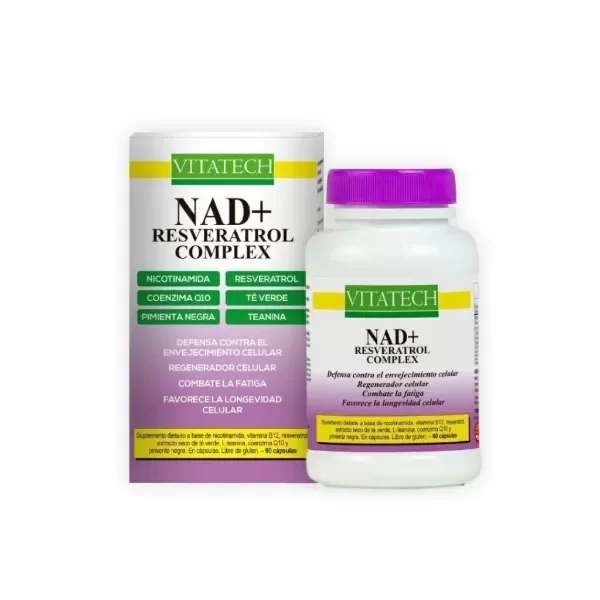 Producto - NAD + Resveratrol complex x 60 caps Vitatech