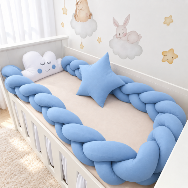 Producto - Set de Chichoneras para Cuna Paulina (Celeste) - 1