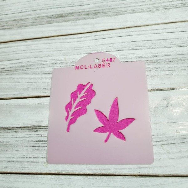Producto - St 5487  Stencil Hojas  de 10x10 cm