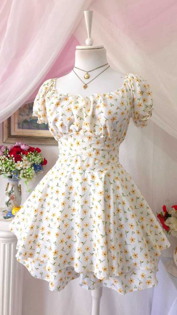 Producto - Vestido Coquette Nina Flores Amarillas! Plus Size - IMPORTADO NUEVO