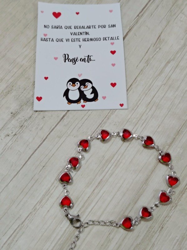 Producto - Pulsera corazones rojos