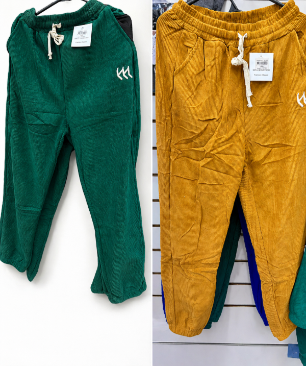 Producto - IN161 PACK X12 PANTALONES JOGGER TALLE SALEN SURITDAS ( VERDE Y MOSTAZA)