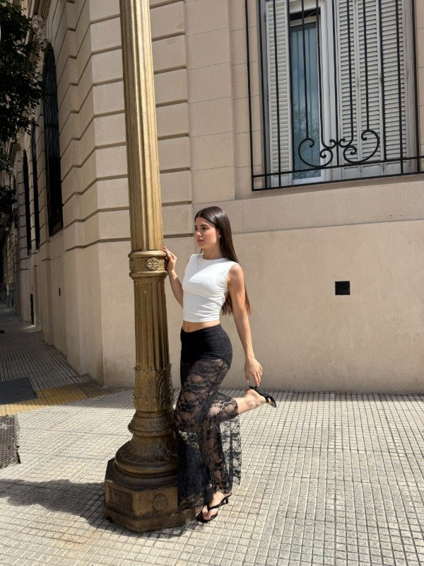 Producto - POLLERA SHORT LARGO ENCAJE - 2