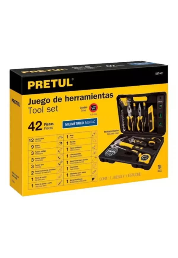Producto - SET DE HERRAMIENTAS PRETUL 42 PIEZAS