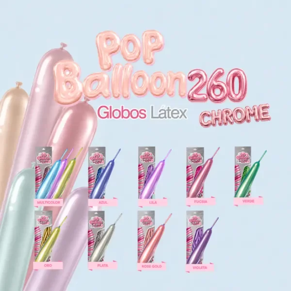 Producto - Globos Latex T260 Pop Balloon Chrome - x100u - 0