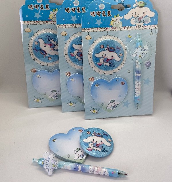 Producto - Set Cinnamonroll Lapicera, Pin + notes caja x16u