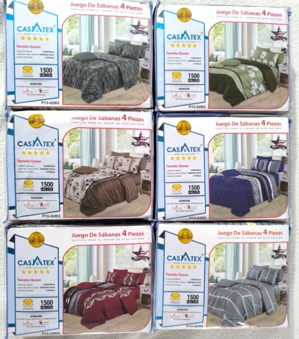 Producto - JUEGO DE SABANAS 2PLAZAS Y MEDIA CASATEX (4 PIEZAS) (x6)